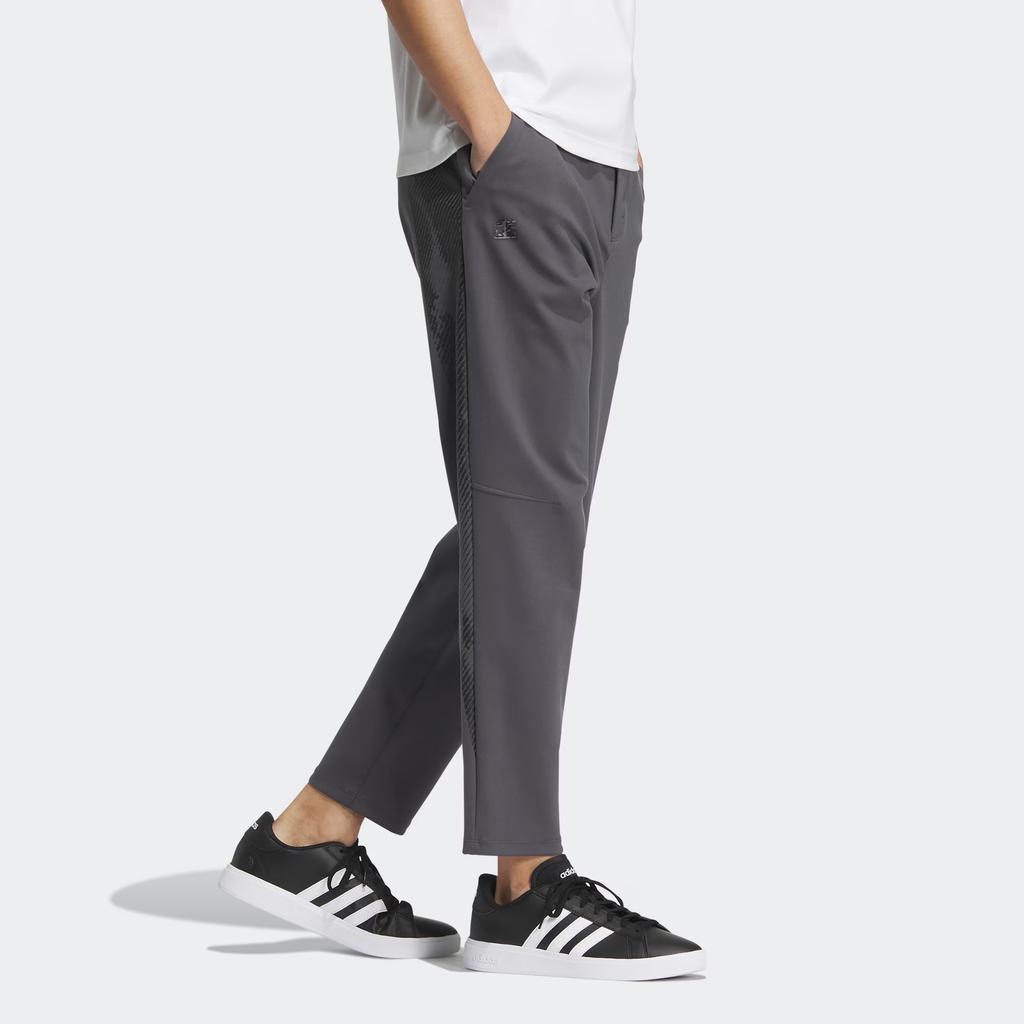 adidas X Qi Baishi Collaboration SS24 Pattern Printed Zipper Front Slim Fit Knitted Sports Pants Men Bottoms Dark-Gray JF0786