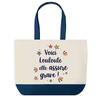 Tote Bag - PLANETEE - Louloute She's Awesome - Blue Bottom - Cotton 40x45 Cm - Made In France