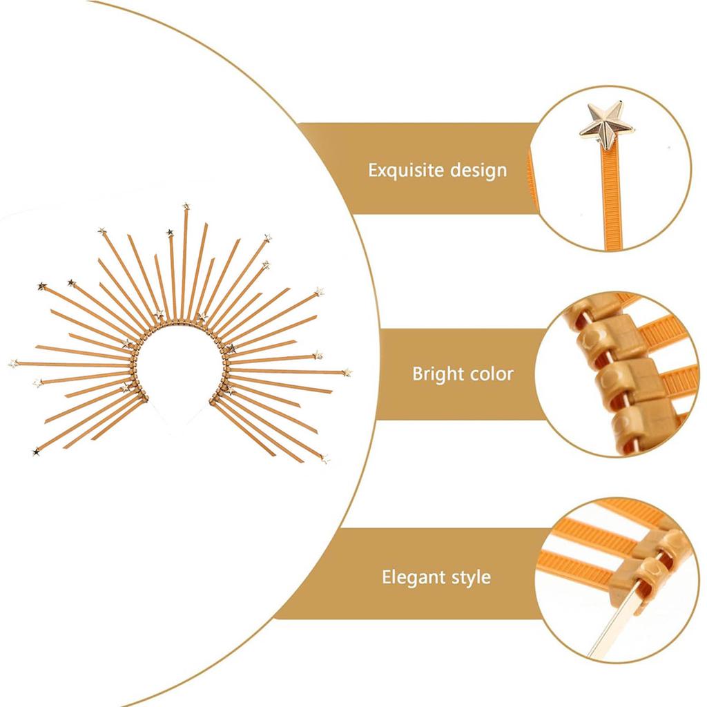 Women Head Jewelry Stylish Sun Headband Fashionable Headpiece Elegant Headpiece Alloy Material for Parties and Weddings