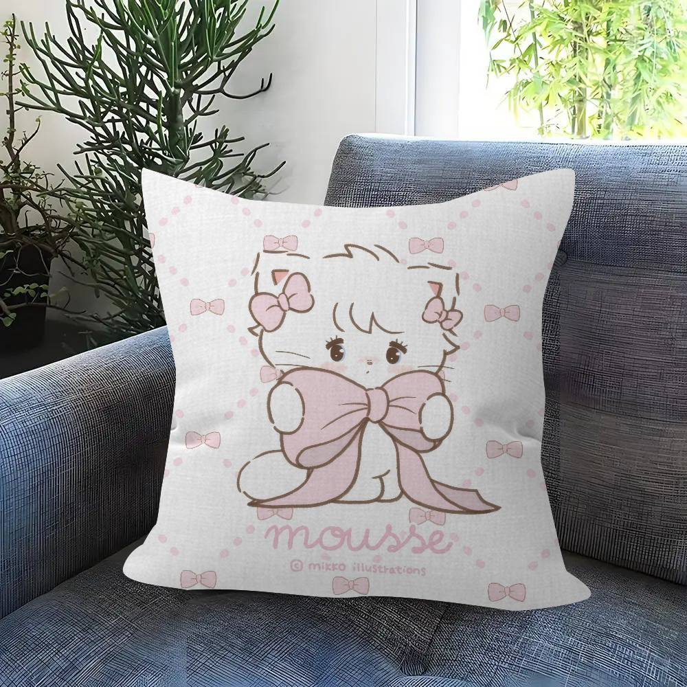 Cute M-Mikko I-Illustrations Pillow Cover Sofa Cushion Cover Home Room Decoration Children Gift