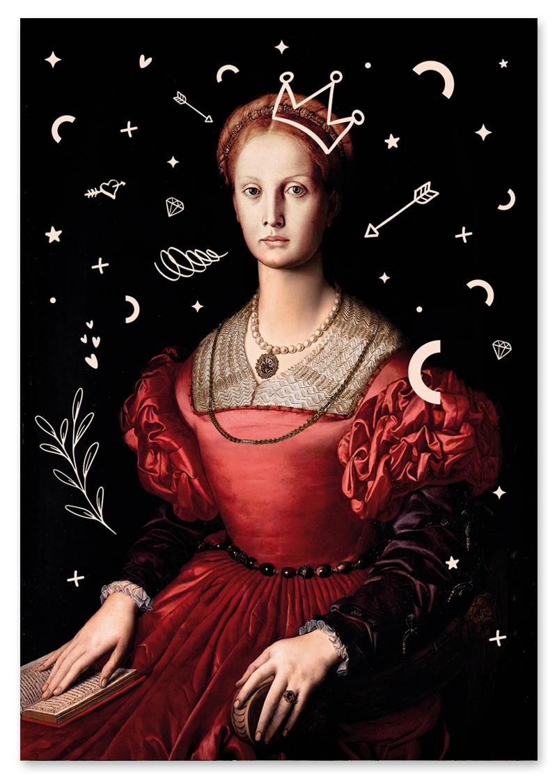 

Obraz na płótnie portret królowa selfie pop art 50x70 cm