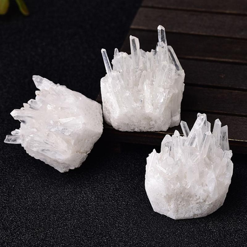 Natürlicher Quarz, weiße, klare Cluster-Heilsteinspitze