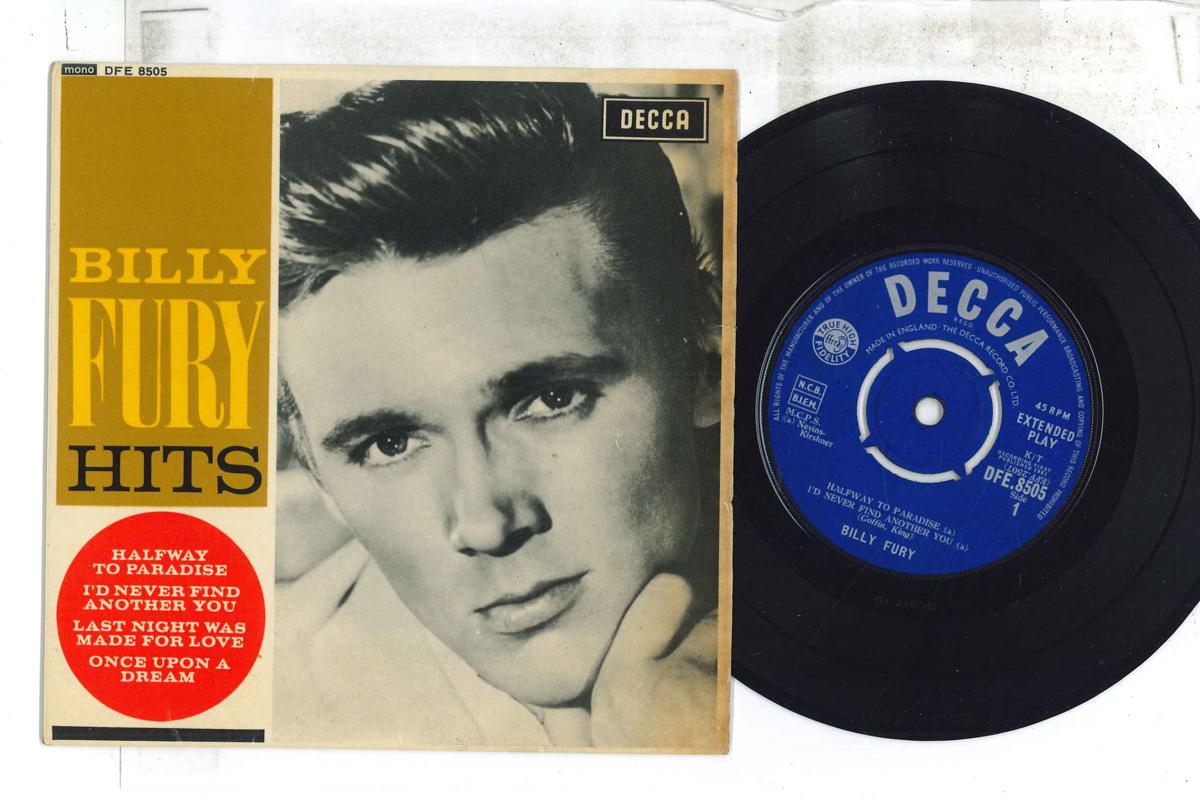 

7inch Record BILLY FURY - Billy Fury Hits DEF8505 DECCA 1962 UK Rock Used