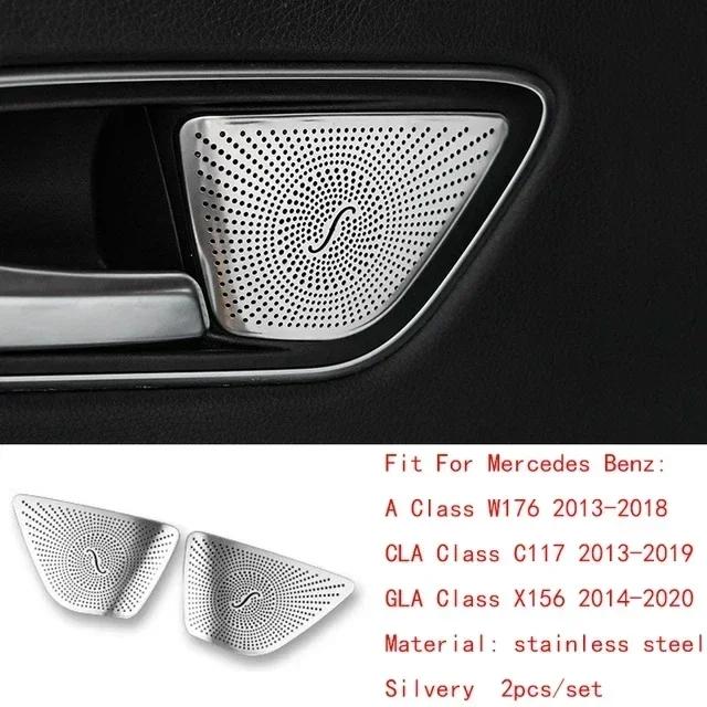 Copertura Decorativa Stereo per Altoparlanti Portiera Auto in Acciaio, Rivestimento Trim Altoparlante per Mercedes-Benz Classe A CLA GLA W176 X156 C117