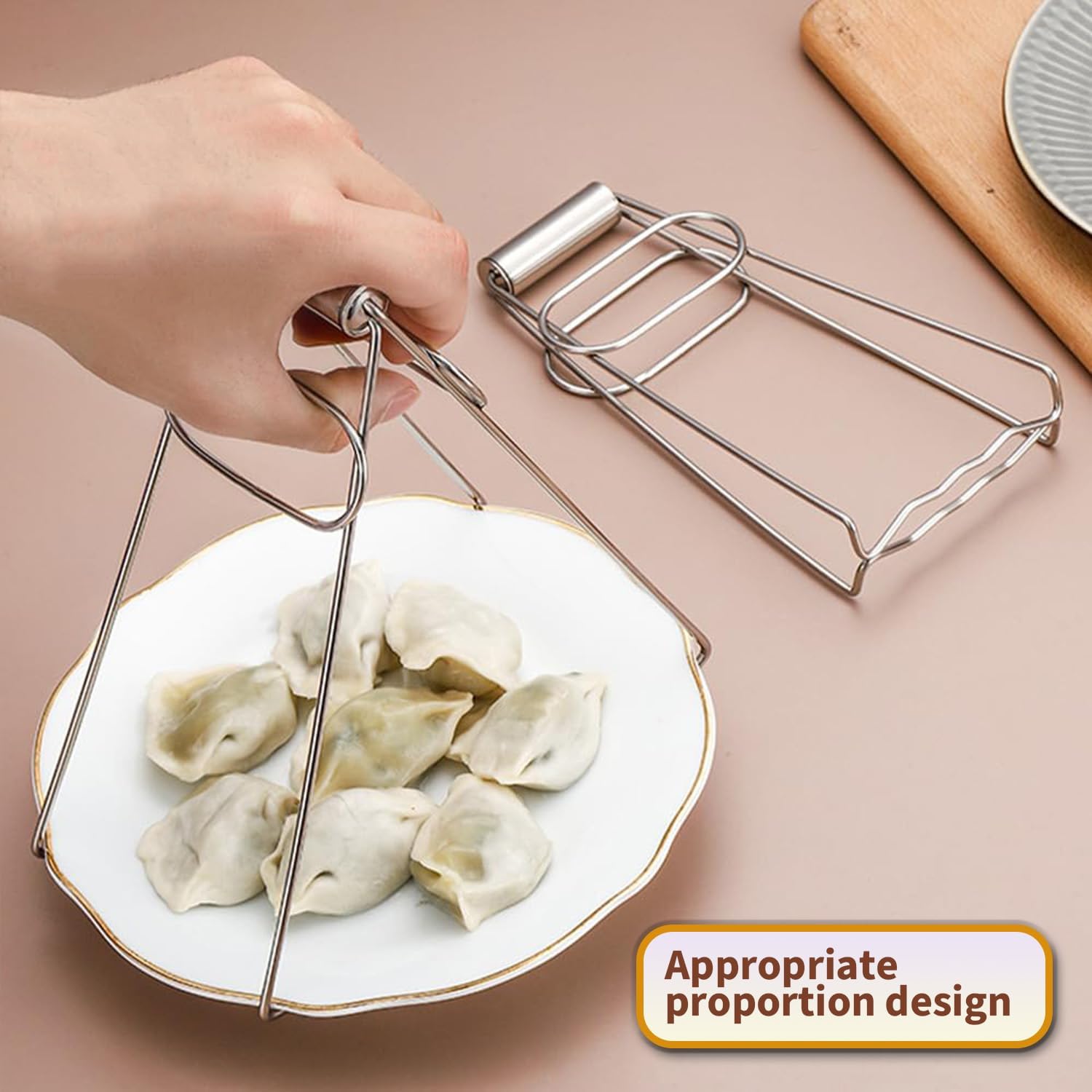 1 Pcs Collapsible Stainless Steel Bowl Gripper Kitchen Tool for Air Fryer Hot Plate Bowl Clip
