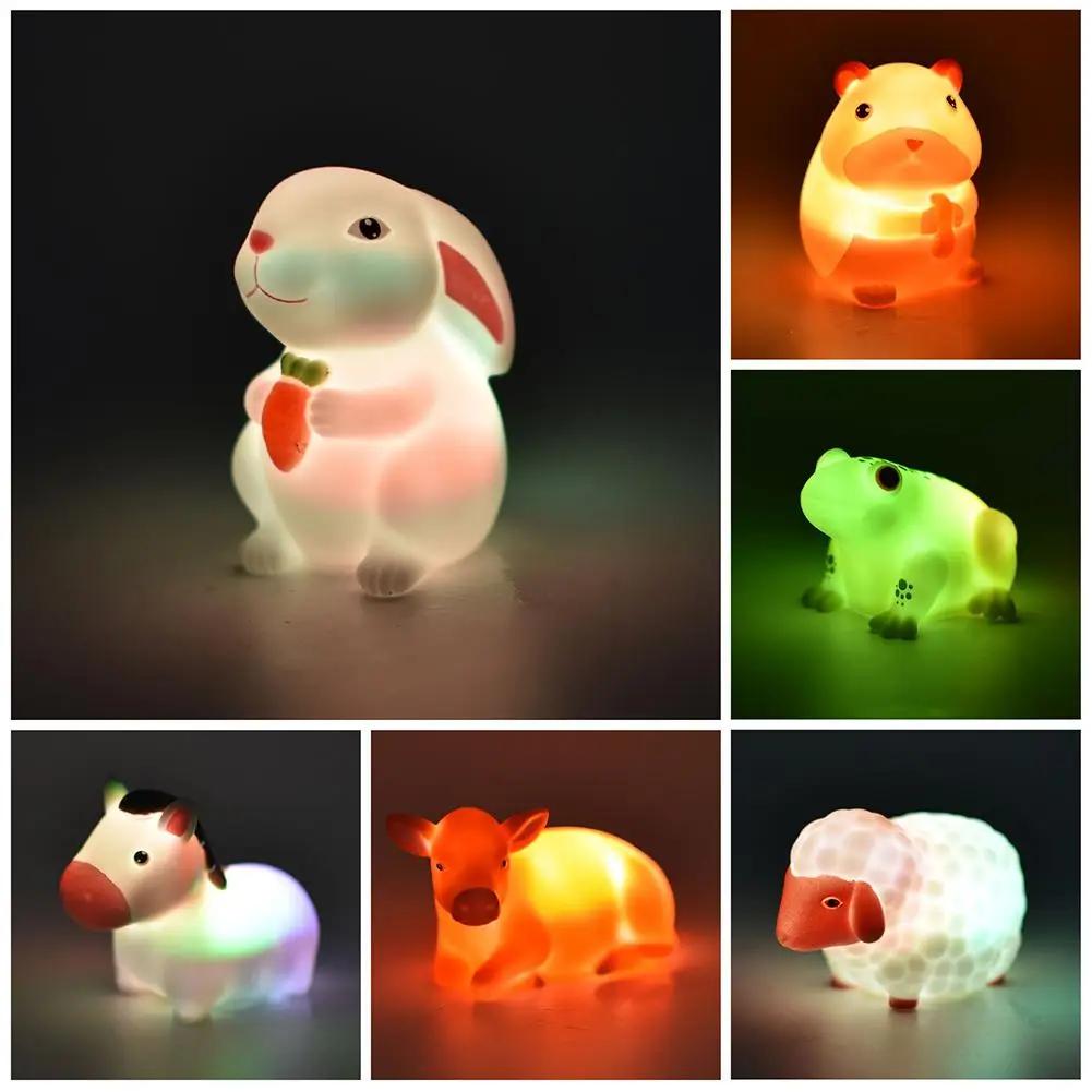 

Glowing Dinosaur Bath Toy Cartoon Cat Dog Farm Animal Fun Bath Vinyl Baby Toy Sensory Bathroom Toy Touch Floating Light Gif K4P9