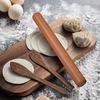 Premium Solid Wood Rolling Pin - Perfect for Pizza, Dumplings & Dough - Ideal Thanksgiving Kitchen Gadget, Handmade, Baking Tools