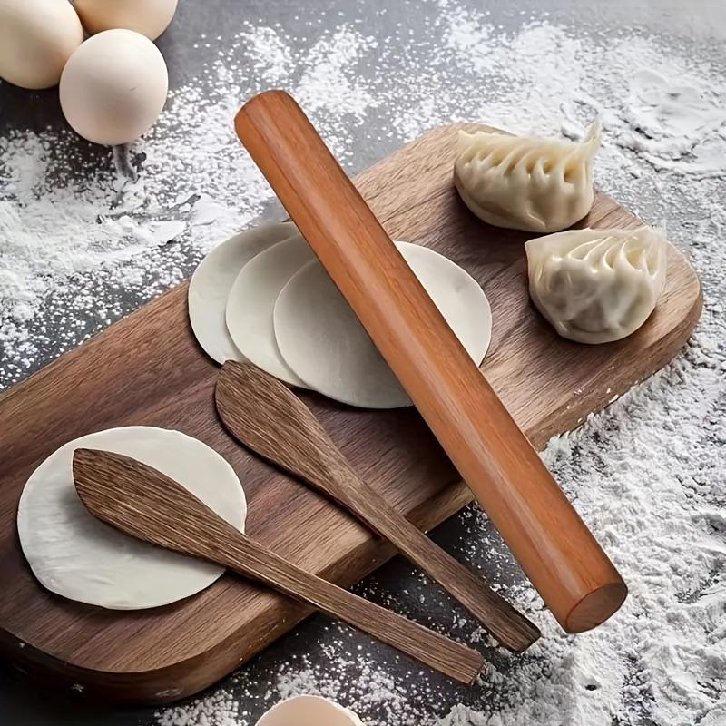 Premium Solid Wood Rolling Pin - Perfect for Pizza, Dumplings & Dough - Ideal Thanksgiving Kitchen Gadget, Handmade, Baking Tools