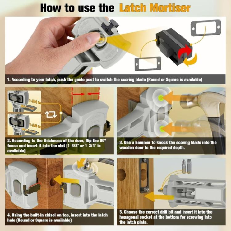 Portable Mortise Chisels For Door Hardware Perfectly Fit Design Professional Door Hinge Jig, Door Hinge Mortiser