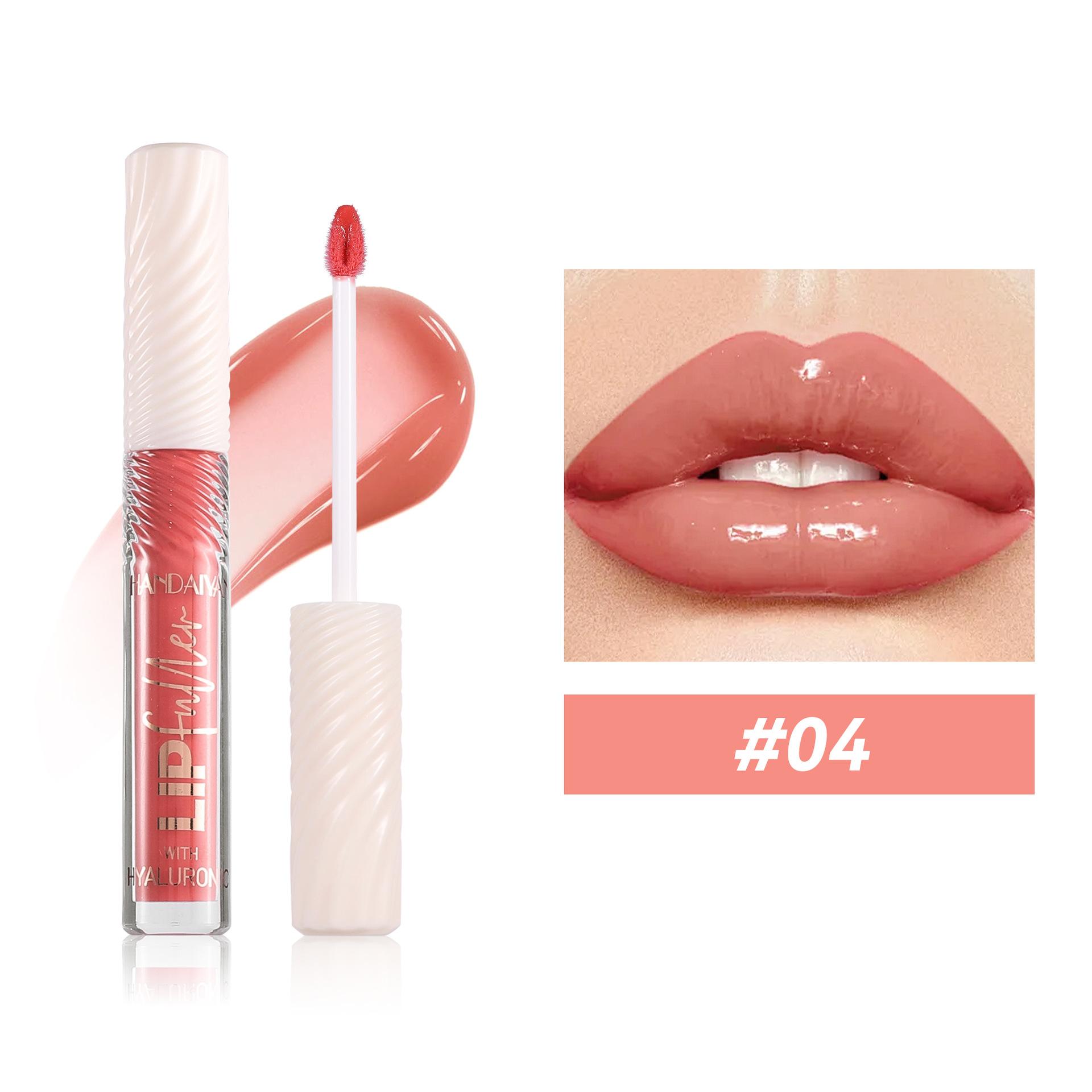 

HANDAIYAN 8-цветный зеркальный блеск для губ с гиалуроновой кислотой, увлажняющая губная помада, увлажняющий жемчужный блеск, более полный вид, легкий цвет