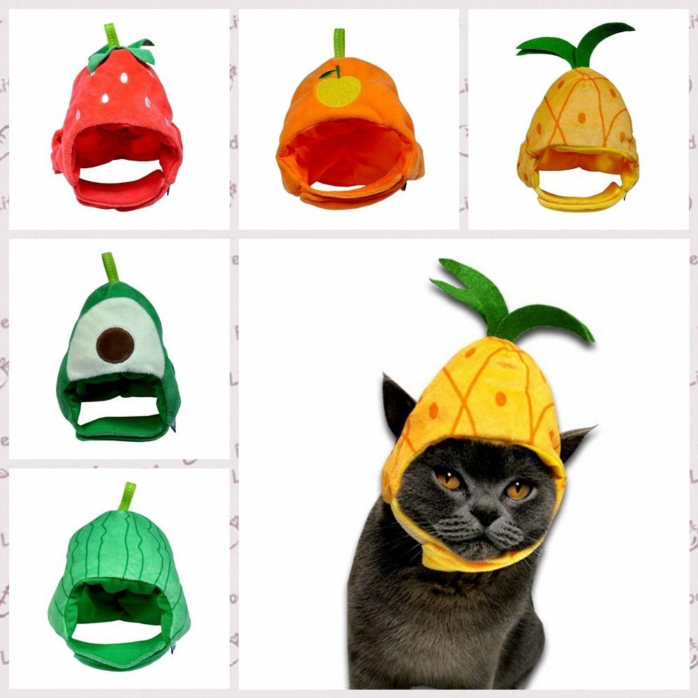 Orange Shape Cat Hat Watermelon Dogs Hats Cute Puppy Fruit Hat  For New Year Party