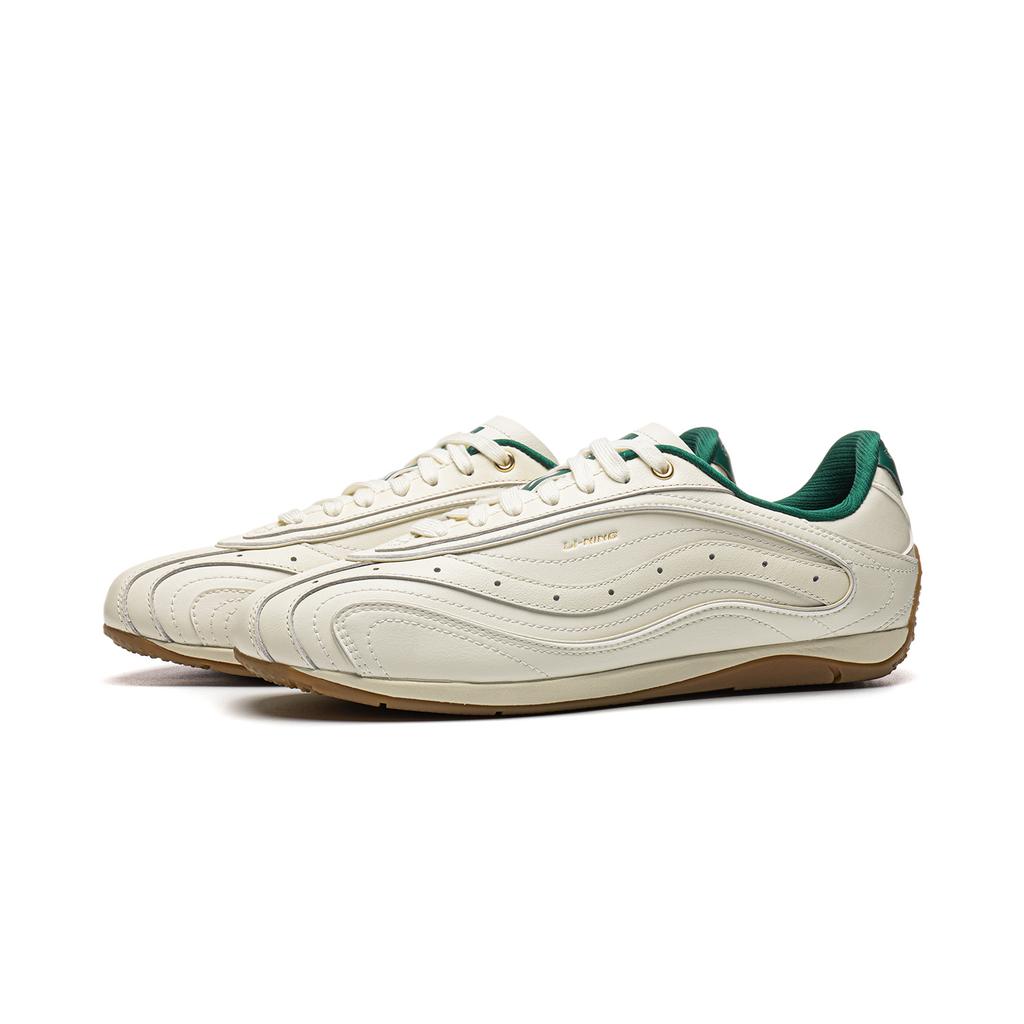 Sneakers Li-Ning Film Xin Yue Casual Shoes Women's Low-top Ecru Sand Gold Green