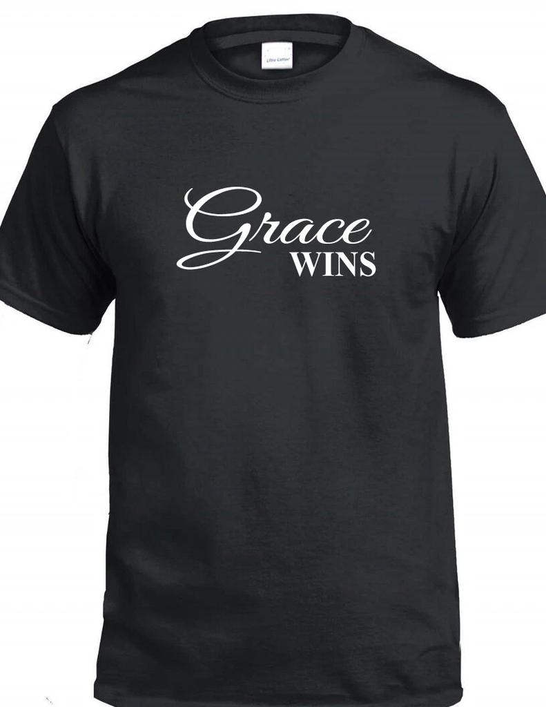 Grace Wins T-Shirt Faith Religion Christian Jesus God Church Cross Tee Shirt