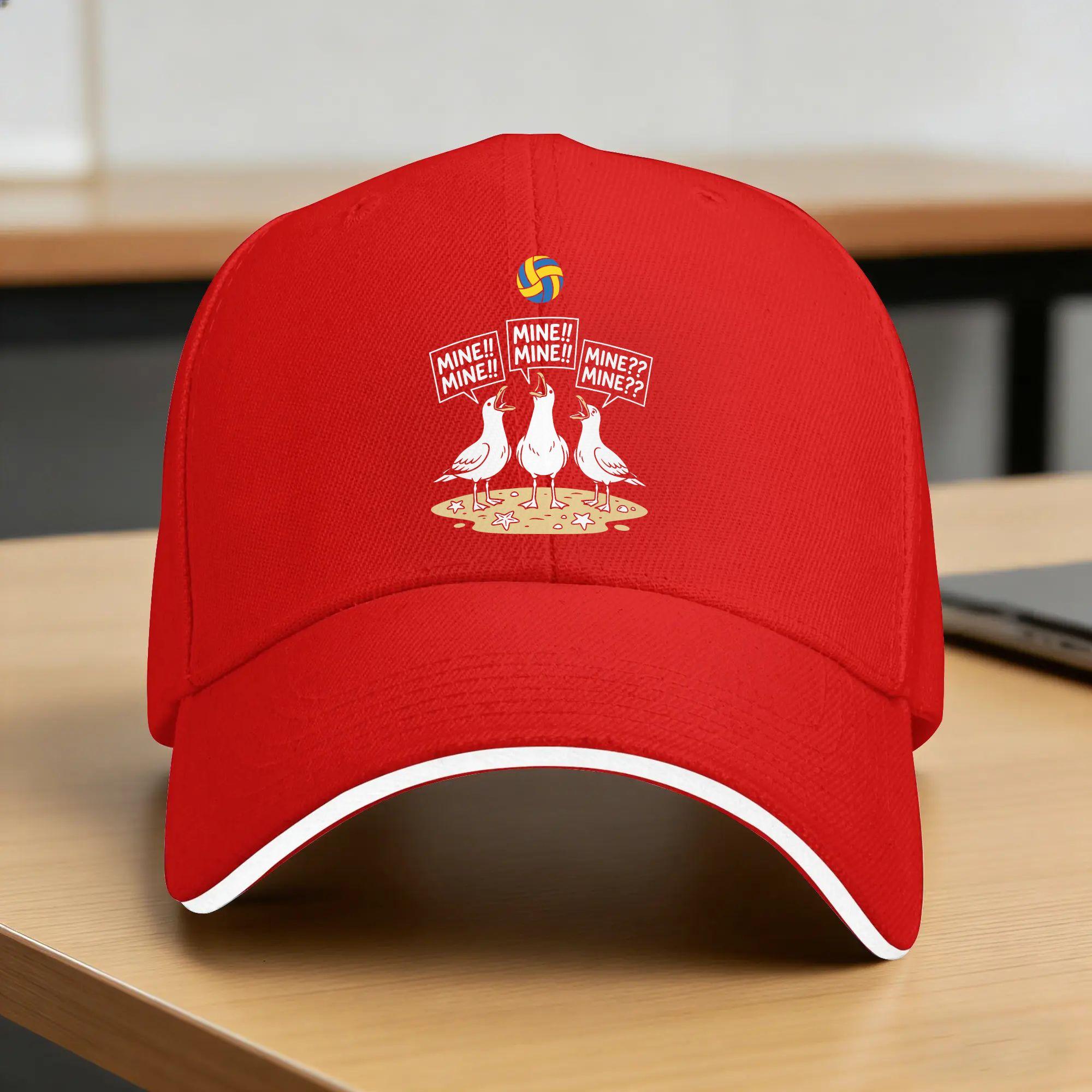 Mine Mine Mine Volleyball Funny Seagulls Baseball Cap Classic Women Unisex Trucker Hat Dropshipping Design Outdoor Gym Snapback Cap One Size