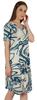Moomaya Cotton Jersey Printed Midi Dress For Women V-Neck Summer Short Sleeves Knee Length