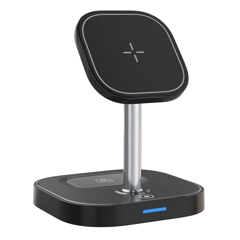 Magnetic Wireless Charging Phone Holder: Multifunctional 2-in-1 15W Fast Charger for Apple 14
