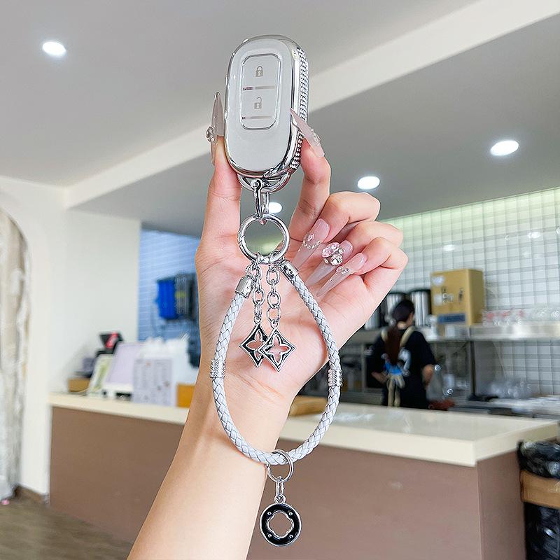 Premium Women's Car Key Case for Honda Accord, Civic, CR-V, Fit, Odyssey, Vezel, Lingpai, and XR-V