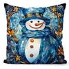 New Christmas Pillowcase Snowman Print Pillowcase Blue Glass Christmas Decoration Pillowcase