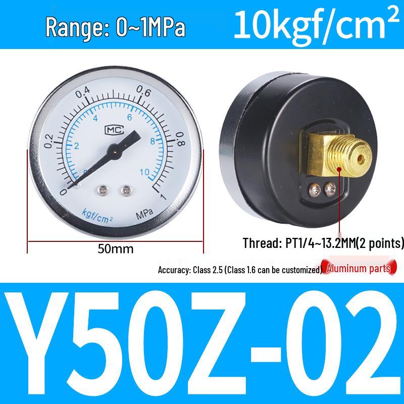 Axial Air Pressure Gauge with Edge Y40/Y50 PSI Radial Regulator