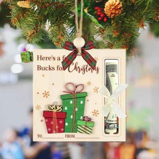 1/6Pcs Christmas Wallet Pendant Snowman Xmas Tree Gift Box Deer Pattern Pendant Striking Atmosphere