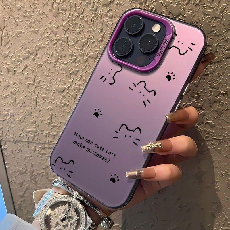 Cute Cat Symbol Phone Case For iPhone 16 e 15 14 13 12 11 Pro Max Plus Mini X XS XR SE 2020 2022