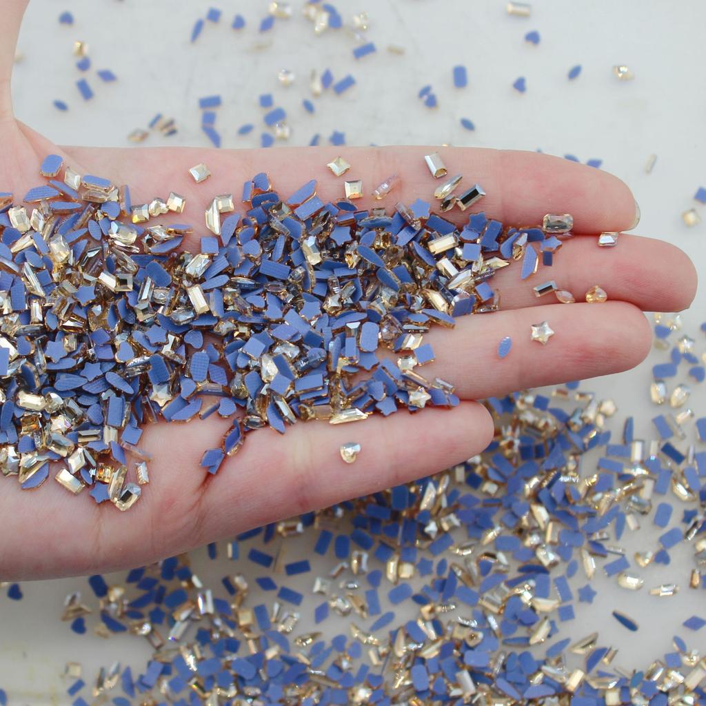 Yiwu Nail Art Diamond Mixed Mini Small Nail Art Flat Bottom Special-Shaped Diamond Mixed K9 Champagne Nail Art Jewelry