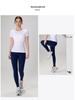 Women's Bare-Feel Yoga Top: Round Neck, Short Sleeve, Stretchy, Breathable, Seamless, Slim Fit for Pilates and Running.