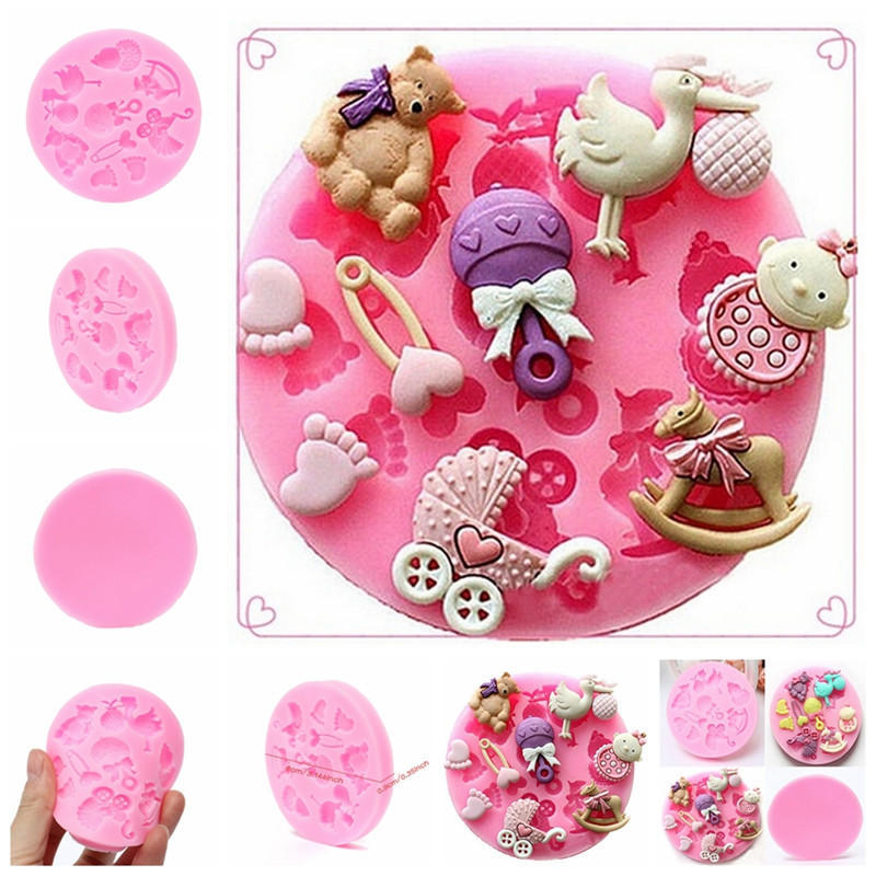 Baby Shower Silicone Fondant Cake Mould Mold Chocolate Baking Sugarcraft Decor MEIfang