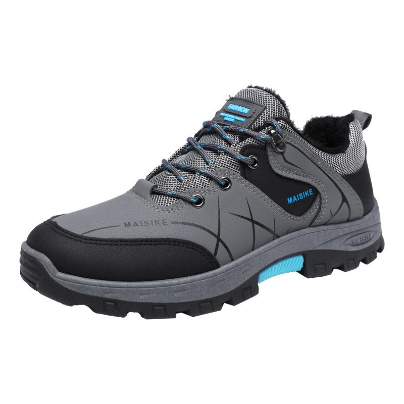 Chaussures d'automne et d'hiver cuir velours coton chaussures sport loisirs alpinisme à lacets chaudes confortables chaussures de protection du travail