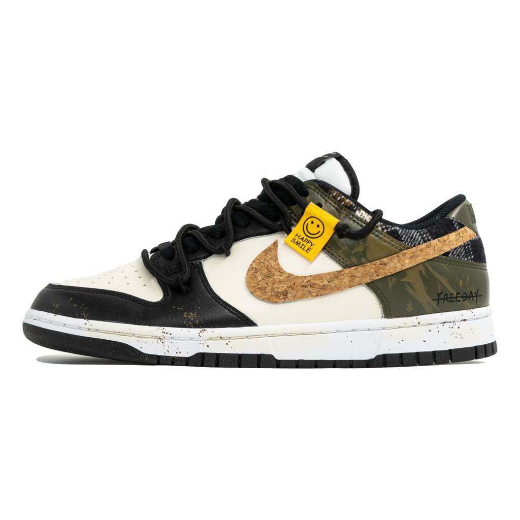Nike Dunk Wild Time, Kaleidoscope Shopping Bag Abrasion Resistant Low top Skateboard Shoes Unisex Black White Green DD1391-100(Team113-S-BOX)