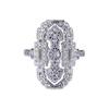 Unique Shape Full Diamond Zircon Ring Unisex Ring Hollow High-End Jewelry