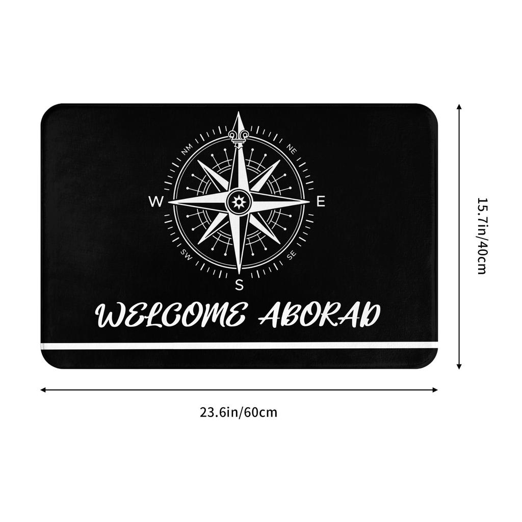 Nautical Compass Front Door Mat Anti-Slip Outdoor Quick Dry Captain Anchor Boat Doormat Kitchen Balcony Entrance Rug Carpet