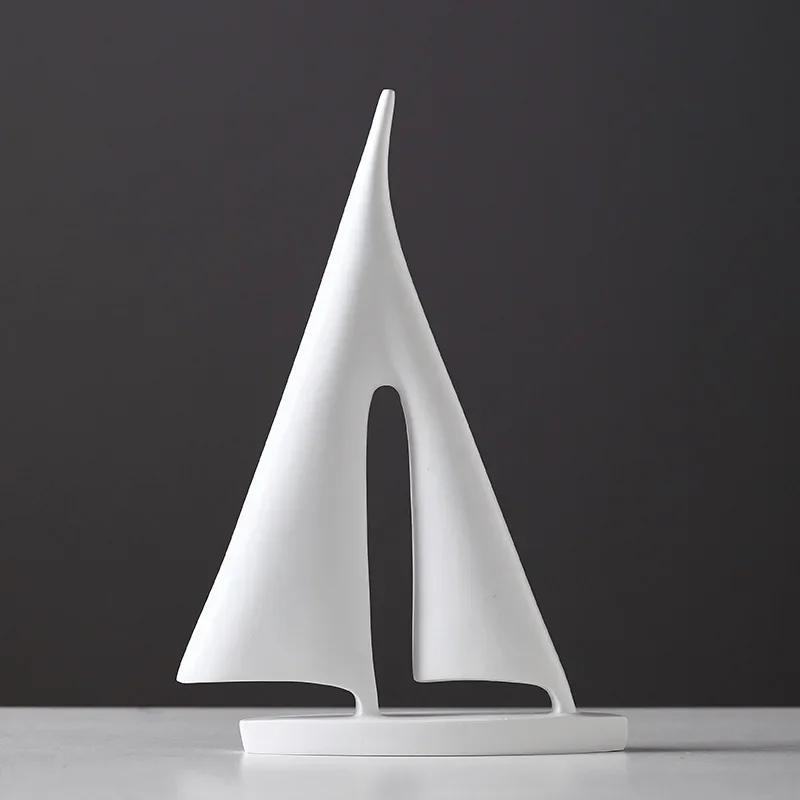 Nordic Simple Black and White Sailboat Model Light Luxury Creative Decoration Living Room Home Decoration Handicraft Decoration