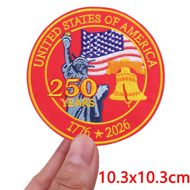 New America's 250th Anniversary Embroidered Patches DIY Iron On Patches For Clothing Statue Of Liberty Flag Eagle Patch Armband