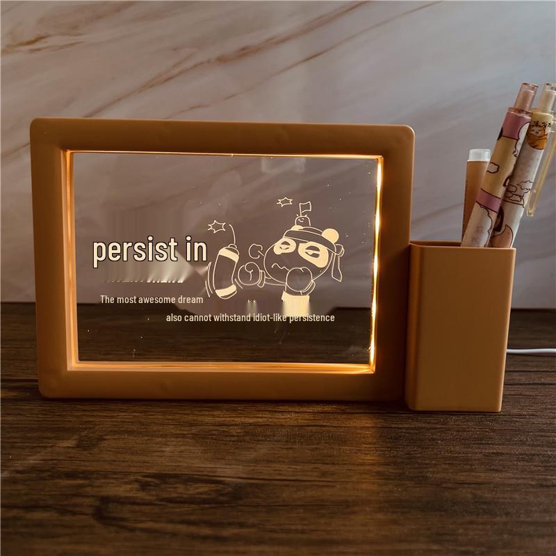 3D Photo Frame Pen Holder Night Light – Creative Graduation or Birthday Gift for Teachers and Classmates