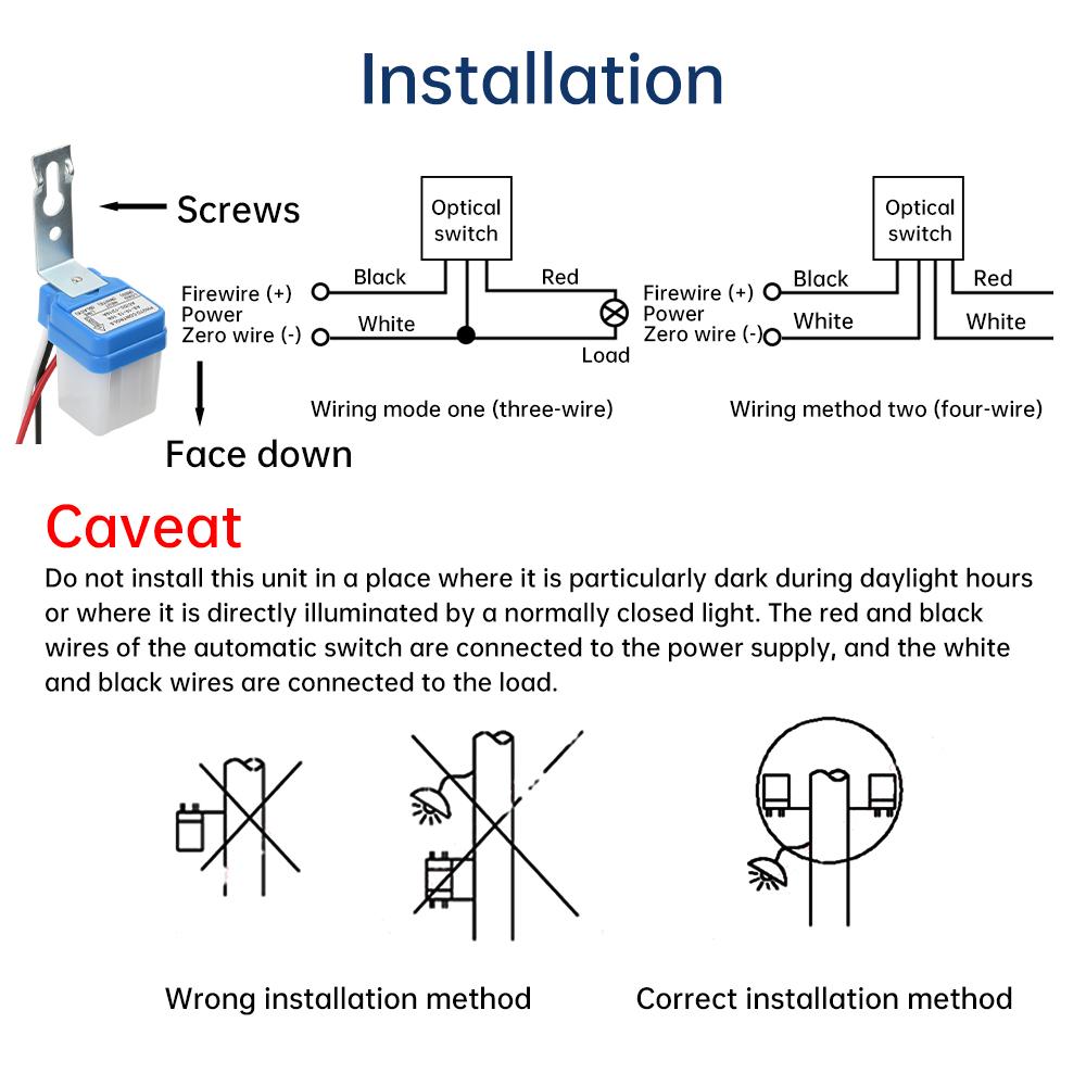 AS-10 Automatic On Off Photocell Street Light Switch 10A 12V 24V 110V 220V 50-60HZ Waterproof Photoelectric Lamp Sensor Switch