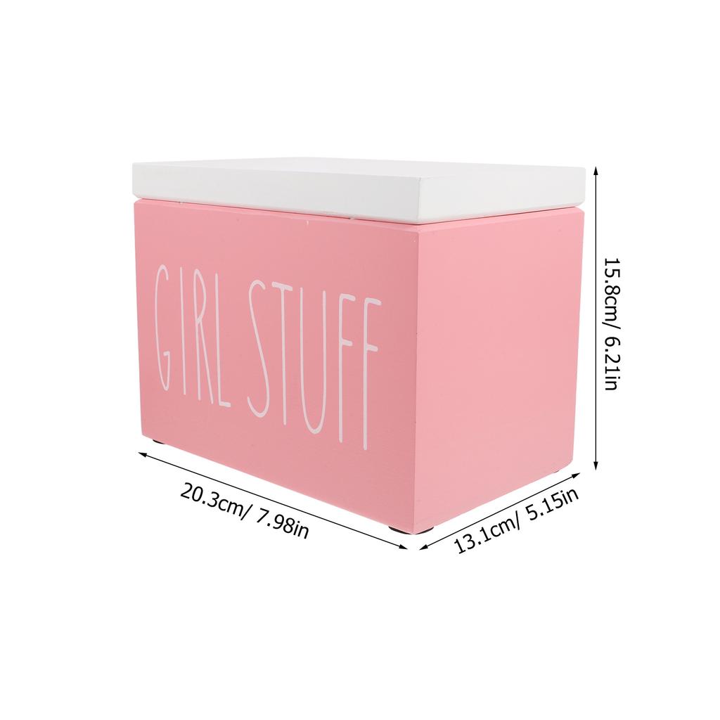 1pc Large Capacity Wooden Sanitary Napkin Storage Box Bathroom Organizer With Lid Period Pad Holder Feminine Product Container
