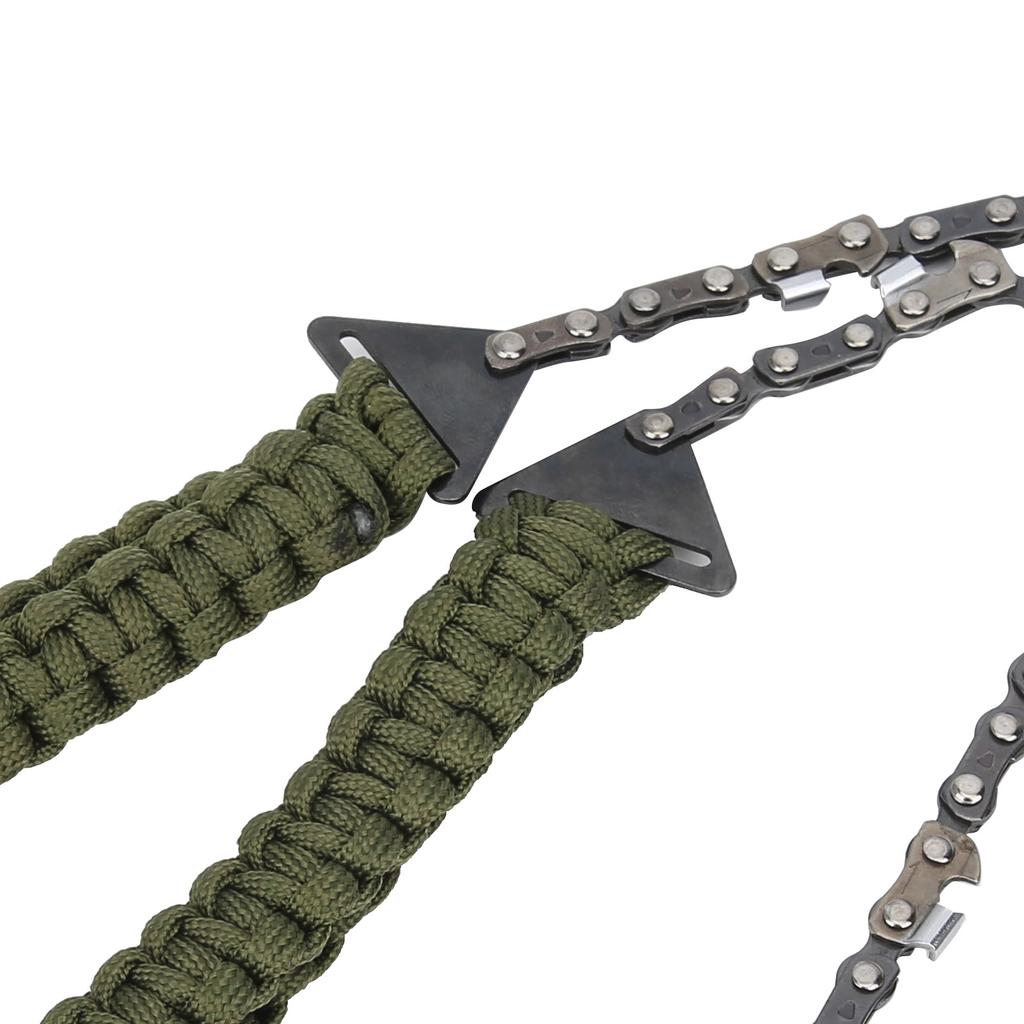 11 Teeth Chain Saw Outdoor Survival Stainless Steel Wire ket Chainsaw with Paracord Emergency Tool