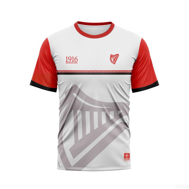 New Fashionable and Comfortable 1916 Jersey Sports Short Sleeved Printed Fashionable Casual Loose Round Neck T-shirt