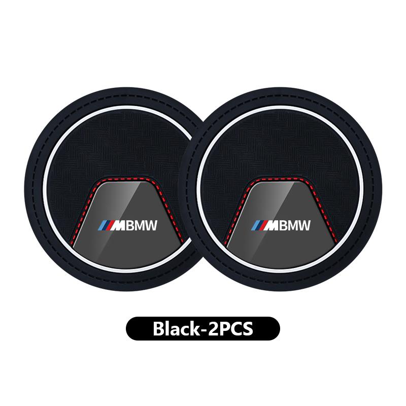 2Pcs Car Cup Mat Anti-Slip Drink Coaster Auto Interior Cup Holder Pad For BMW 1 3 5 7 Series M F01 F20 F10 F13 E52 E53 E60 E93