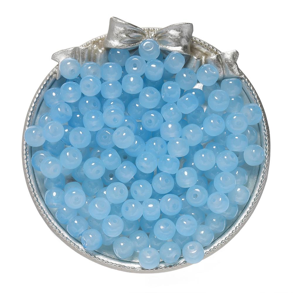 

20/50 шт. 8 мм стеклянные бусины в форме яблока, круглые бусины-разделители для браслета, ожерелья, сережек, аксессуары для изготовления украшений 20pcs синий