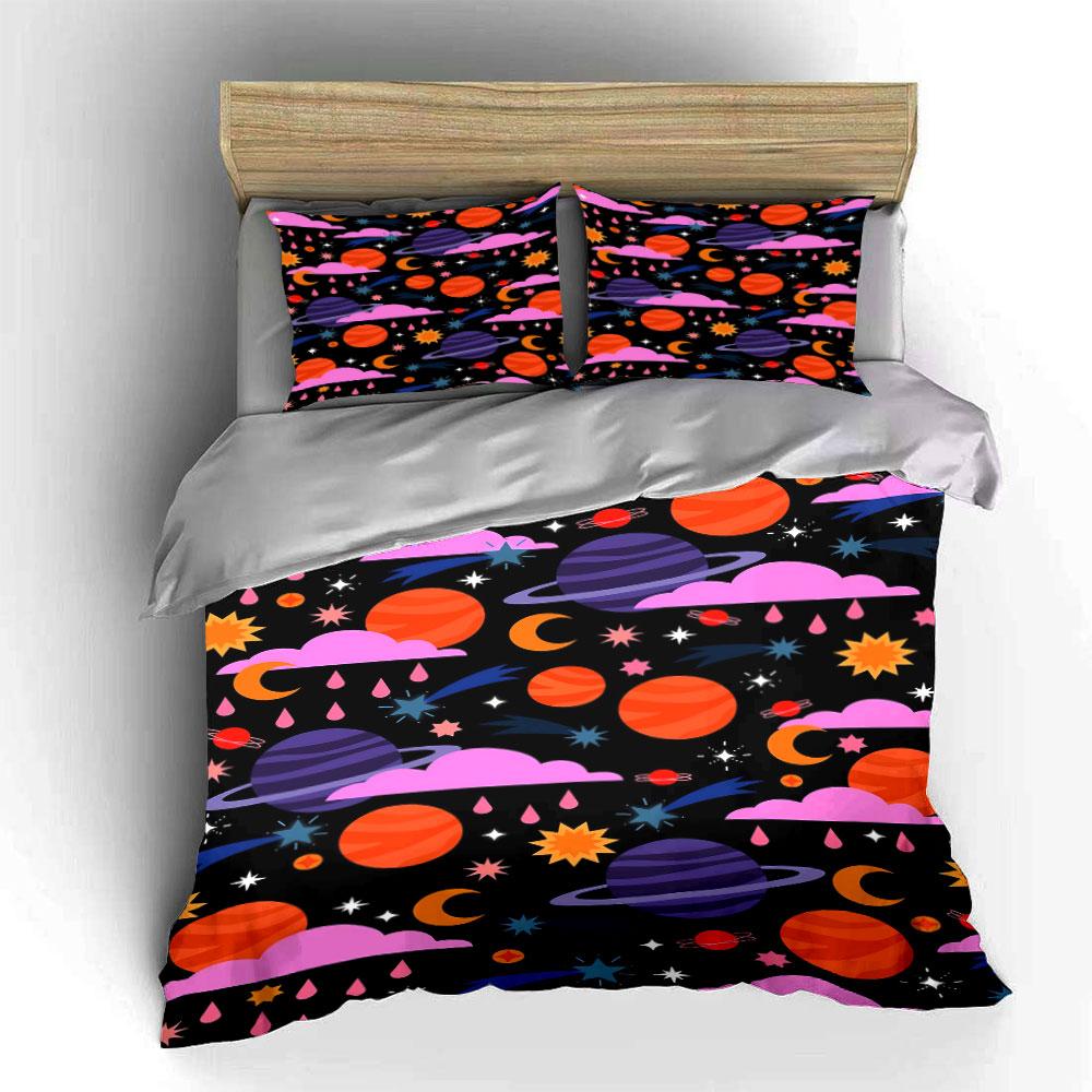 Planets, Stars, Moons, Clouds. Bedding Sets Duvet Cover Sets Duvet Covers Pillowcases(1 * Duvet Cover 2 * Pillowcases, Without Duvet Insert)
