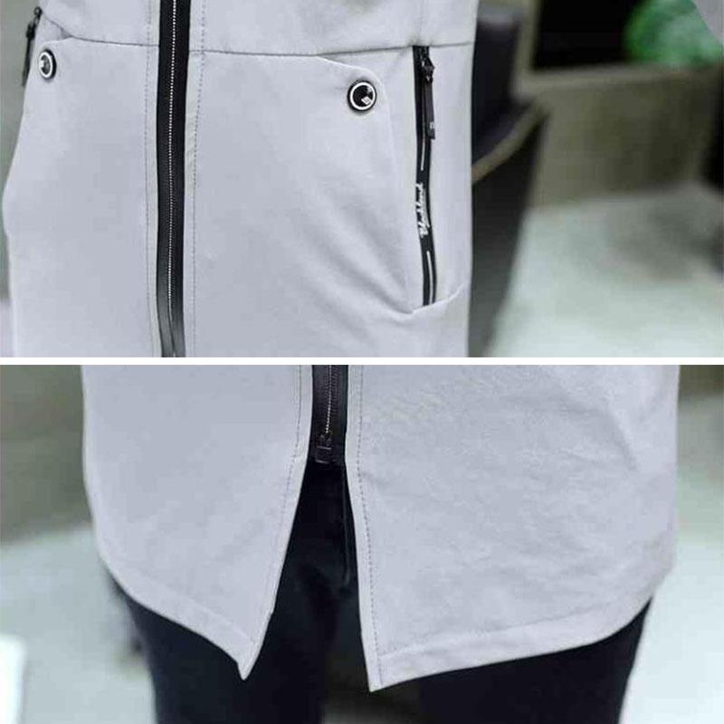 Wiosenna kurtka z kapturem w jednolitym kolorze, długi płaszcz slim, młodzieżowy trend, wiatrówka, casualowa parka