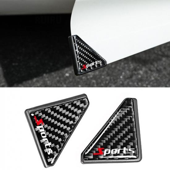2x Carbon Fiber Car Door Corner Cover Protector Anti Scratch Sticker Accessories