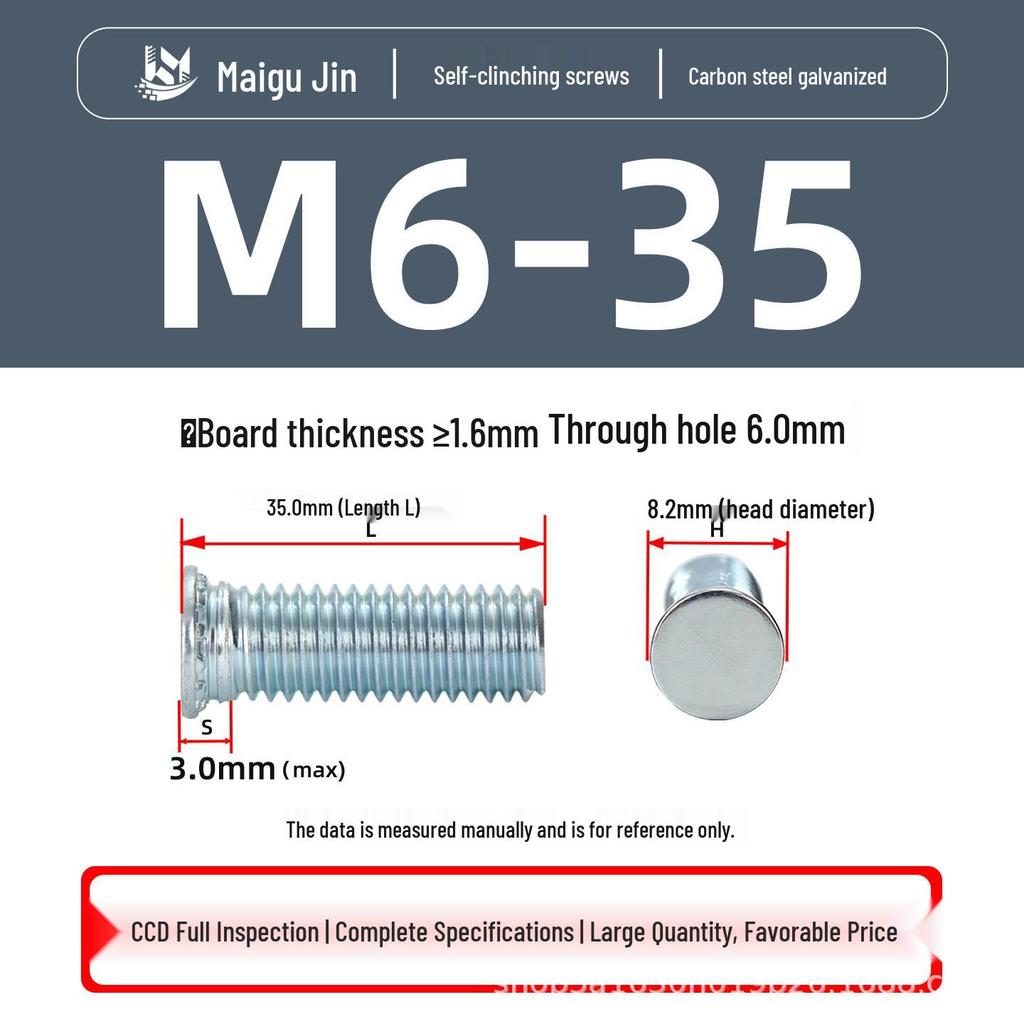 Flat Head Carbon Steel Galvanized Rivet Nuts FH-M2 to M10 - Free Shipping
