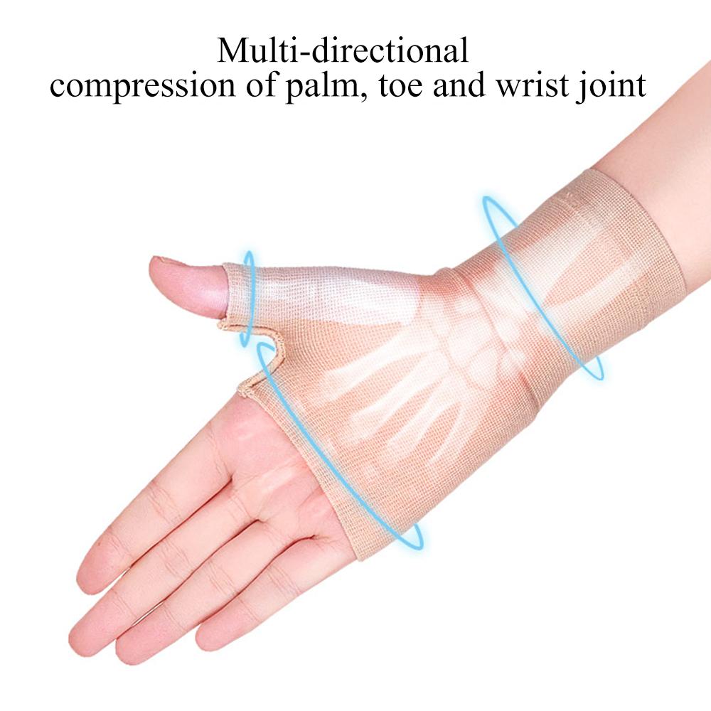 1 Pair Compression Arthritis Half Finger Gloves, Wrist & Thumb Support Sleeve For Unisex, Perfect For Carpal Tunnel, Typing