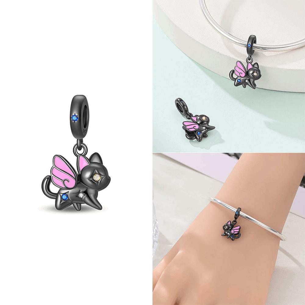 Charm Bead Charms Authentic Colored Zircon Cat Elephant Animal Pendant Authentic copper Bead Compatible With Bracelets Women Valentines Gift Accessory