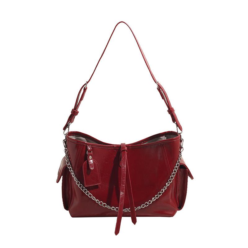 Large capacity feminine travel bag double pocket shoulder bag with chain versatile crossbody bag new fashion