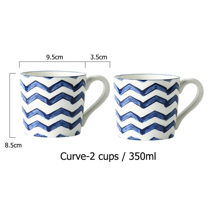 1.5L Blue Ceramic Water Jug Milk Tea Juice Bottle Household Kitchen Water Pot Kettle Mug Microwave Supply Water Jar