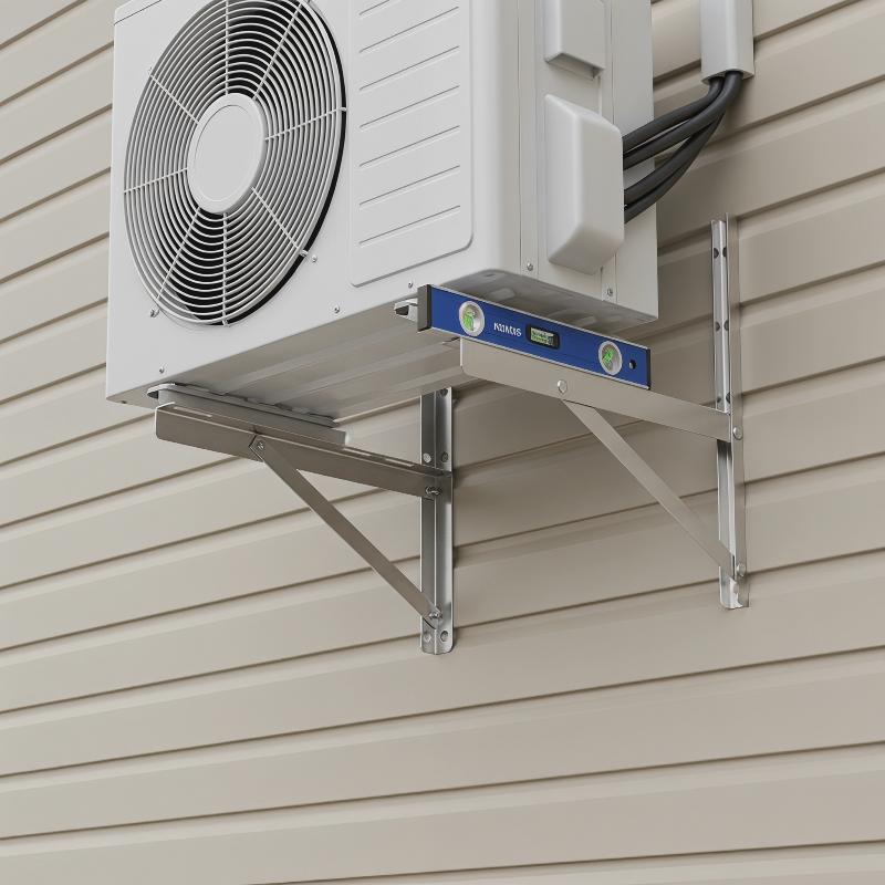 Držák klimatizace:1 pár univerzálního držáku na klimatizaci 1-1,5 HP z nerezové oceli 304 Držák klimatizace Heavy Duty Nastavitelný Snadný Bo